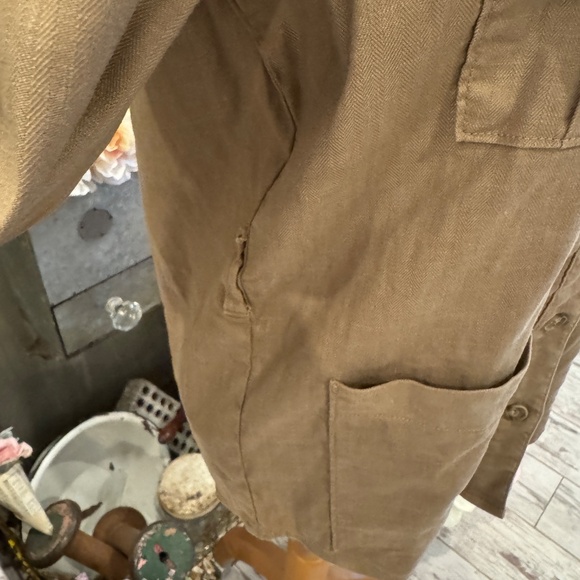 LEVEL 99 ANTHROPOLOGIE EMME SHACKET SHIRT JACKET | UTILITY SAFARI | HERRINGBONE - Picture 5 of 15